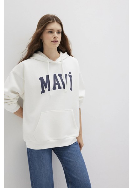 Pamuklu Şardonlu Oversize Fit Kapüşonlu Sweat Bayan Sweat 1600361 fiyatları