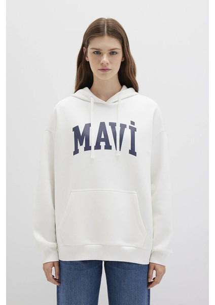 Pamuklu Şardonlu Oversize Fit Kapüşonlu Sweat Bayan Sweat 1600361 fırsatları