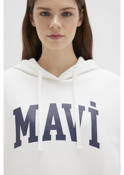 Pamuklu Şardonlu Oversize Fit Kapüşonlu Sweat Bayan Sweat 1600361