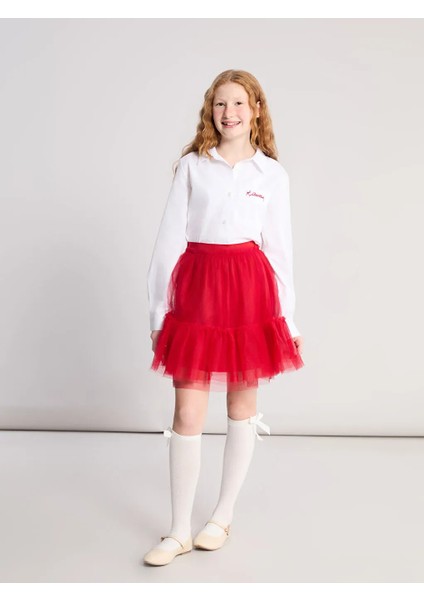 Lcw Kids Kırmızı Beli Lastikli Kız Çocuk Tütü Etek fırsatları