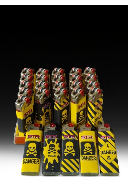 Str Danger Serisi Gazlı Taşlı Çakmak – 25’li Set