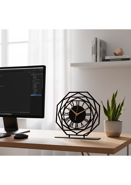 Minimalist Ofis ve Ev Için Dekoratif Metal Masaüstü Saati