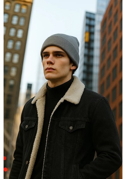 Erkek Içi Kürklü Polo Yaka Siyah Kot Mont fırsatları