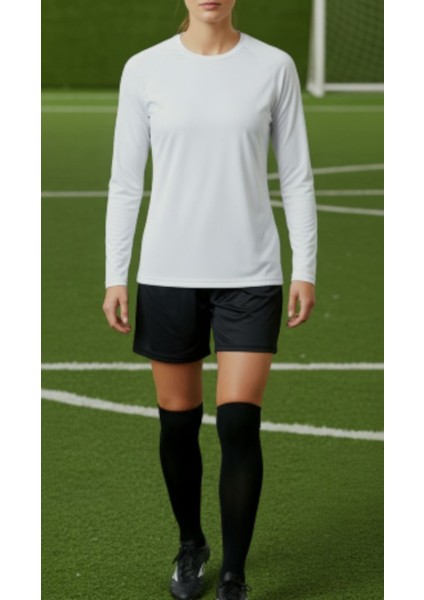 Kadın Micropolyester Uzun Kollu Futbol Içlik - Beyaz