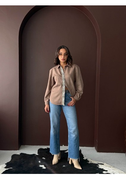 Şerit Kahve Gömlek