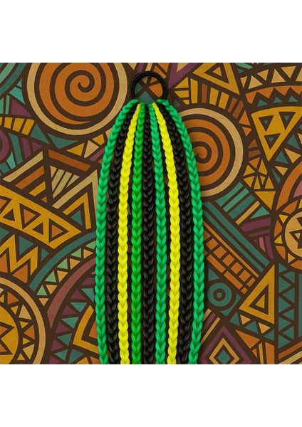 Renkli Örgü Saç Tokası-Uzun Örgülü Toka-Festival Saç Tokası-Kadın Örgü Saç Toka