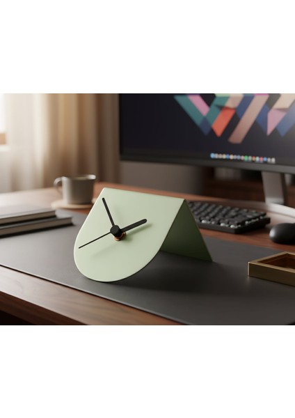 Minimalist Ofis ve Ev Için Dekoratif Metal Masaüstü Saati
