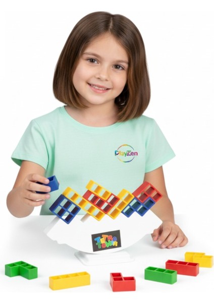 Tetra Kule Denge Oyuncağı Eğitici Kutu Oyuncak Tetris Kule Tetra Tower