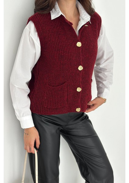 Kadın Düğmeli Cepli Triko Yelek & Süveter – Heritage Layer fiyatları