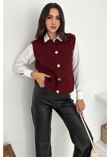 Kadın Düğmeli Cepli Triko Yelek & Süveter – Heritage Layer modelleri