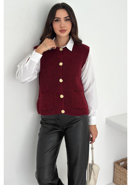 Kadın Düğmeli Cepli Triko Yelek & Süveter – Heritage Layer indirimleri