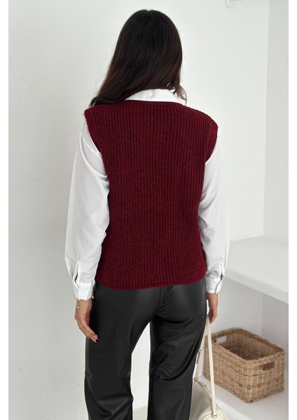 Kadın Düğmeli Cepli Triko Yelek & Süveter – Heritage Layer