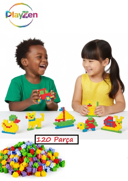 Master Tiktak Bloklar – 120 Parça Çok Renkli Yapı Seti (3 Yaş+ Eğitici & Çıt Çıt)