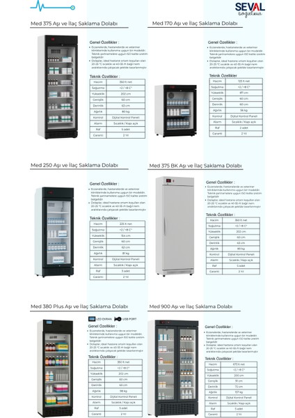 MED380PLUS Medikal Eczane Aşı Saklama ve Soğutucu Muhafaza Dolabı fiyatları
