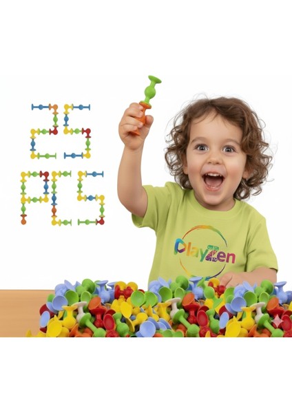 Vakum Molekül 25 Parça Yapı Taşları – Fidget & Duyusal Eğitici Oyuncak (3 Yaş+)