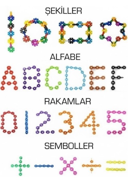 Masterflakes Eğitici Kilitli Diskler Stem Eğitimi Uyumlu 5 Renk ve 300 Parça Yapı Oyuncak Seti modelleri