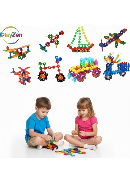 Masterflakes Eğitici Kilitli Diskler Stem Eğitimi Uyumlu 5 Renk ve 300 Parça Yapı Oyuncak Seti