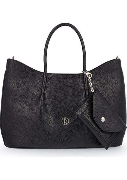 Logo Detaylı Siyah Kadın El Çantası Riv 147-R