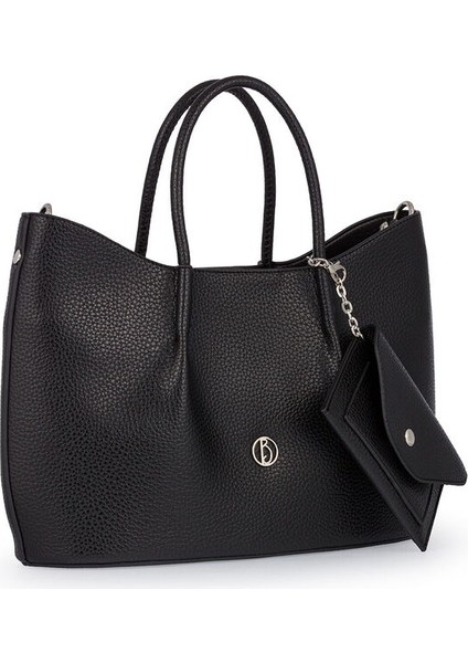Logo Detaylı Siyah Kadın El Çantası Riv 147-R fiyatları