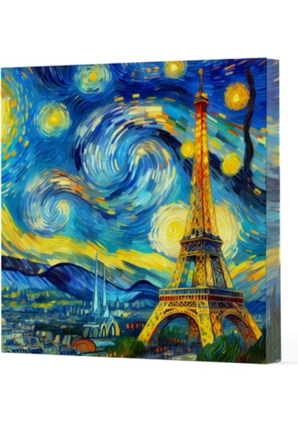 Van Gogh 9 Eyfel Kulesi - Çizgisiz Yan Boyamalı Defter