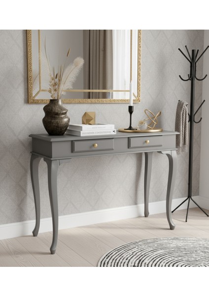 120 cm Masif Çekmeceli Lükens Gri Dresuar