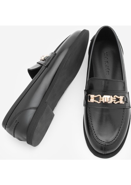Kadın Loafer Makosen Tokalı Günlük Ayakkabı Zamira Siyah