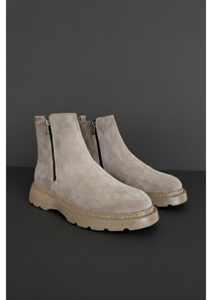 Chelsey Hakiki Deri Çift Fermuarlı Erkek Kışlık Bot