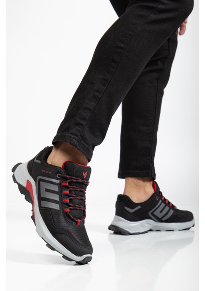 Erkek Treking Spor Ayakkabı Siyah Kırmızı Ithal Su Geçirmez Bağcıklı fiyatları