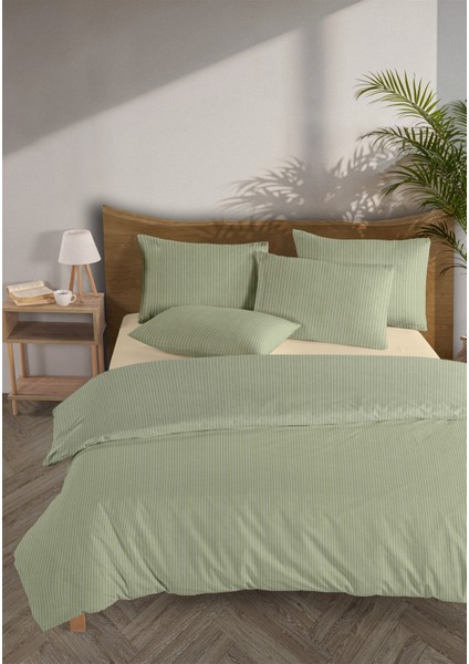 Chıc %100 Pamuk Ranforce Akay Yeşil Ipliği Boyalı Nevresim Takımı Tek Kişilik - 160X220 cm fiyatları