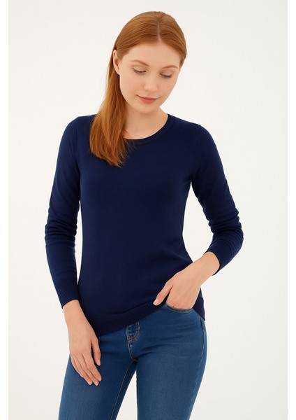 Regular Fit Bisiklet Yaka Triko Kazak Bayan Kazak 25K0779K1 fiyatları