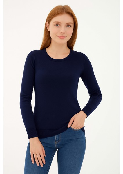 Regular Fit Bisiklet Yaka Triko Kazak Bayan Kazak 25K0779K1 modelleri