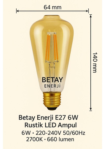 LED Fılament Bulb Rustik Ampül KE605 fiyatları