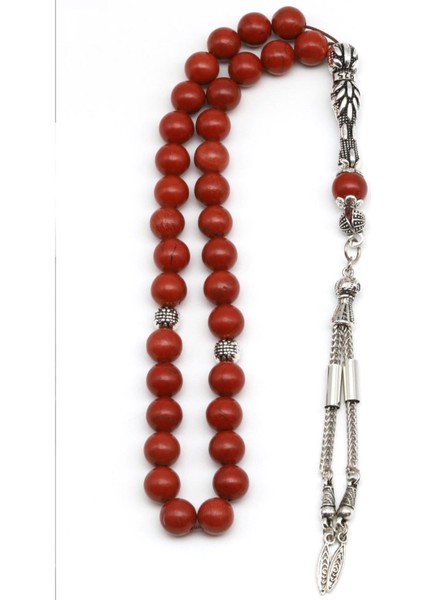 Red Jasper Doğal Taş Tesbih 8 mm 33'lü Yuvarlak Kesim fiyatları