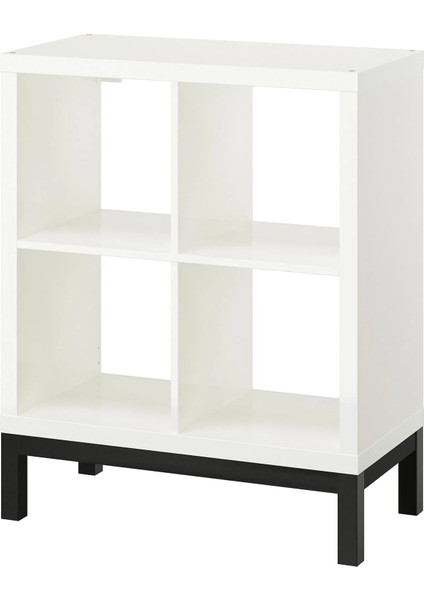 Kallax Açık Raf Ünitesi Parlak Cila Beyaz Siyah 77 x 94 cm