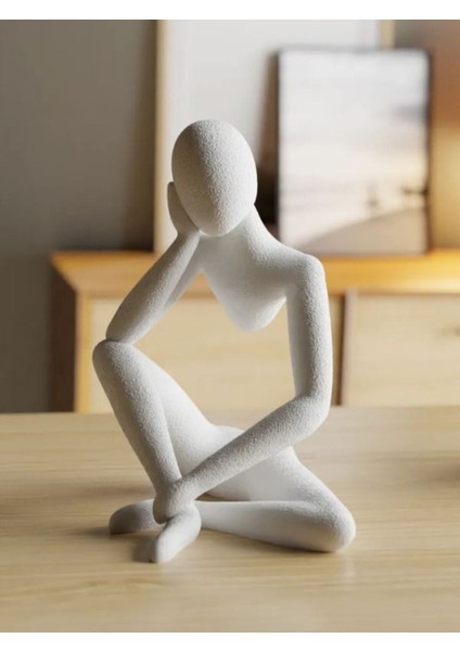 Düşünen Iskandinav Tarzı Biblo Heykel Figür Dekor Dekorasyon 3D 3 Boyutlu