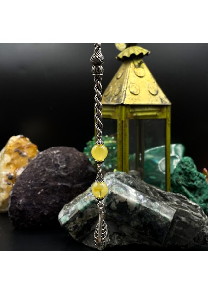 Burgu Işlemeli Ay Yıldız Püsküllü Damla Kehribar Tesbih 925 Ayar Gümüş 28.10 fırsatları