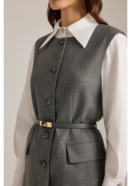 Deri Kemer Detaylı Dokuma Yelek fırsatları