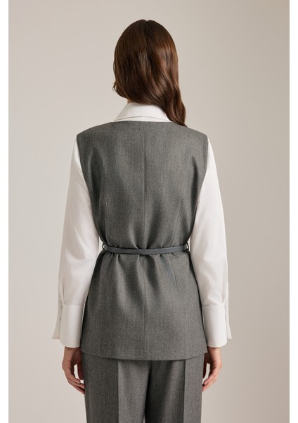 Deri Kemer Detaylı Dokuma Yelek indirimleri