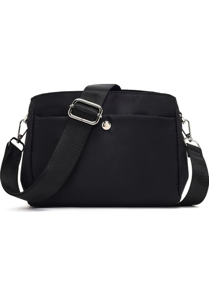 Kadın Siyah Uzun Askılı Kumaş Çapraz Çanta 25ABD27346F