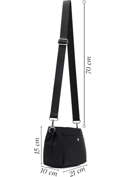 Kadın Siyah Uzun Askılı Kumaş Çapraz Çanta 25ABD27346F fiyatları