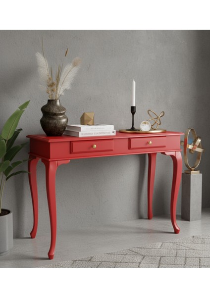 120 cm Masif Çekmeceli Lükens Kırmızı Dresuar