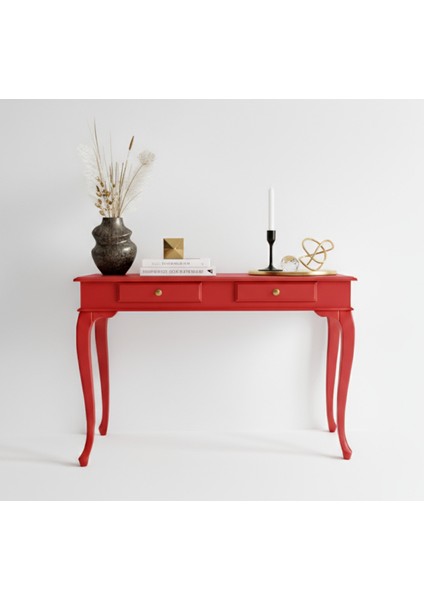 120 cm Masif Çekmeceli Lükens Kırmızı Dresuar fırsatları