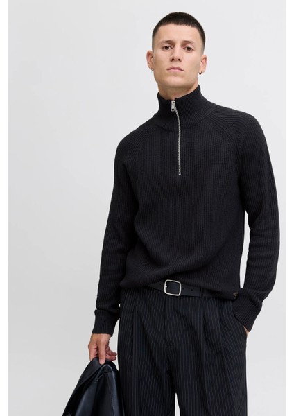 jjpannel Pamuk Karışımlı Regular Fit Yarım Fermuarlı Dik Yaka Kazak Erkek Kazak 12278919 fiyatları