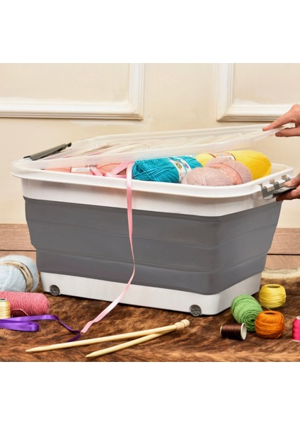 Bee Home 30 Lt Tekerlekli Saklama Kutusu – Şeffaf, Kapaklı, Dayanıklı Plastik Kutu, Kolay Taşınabilir Organizer indirimleri