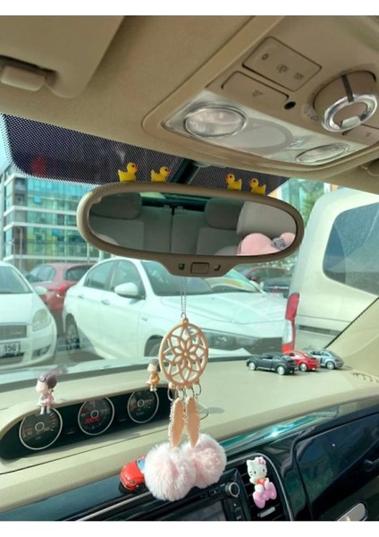 4'lü Sevimli Ördek Seti Otomobil Aksesuarı Otomobil Ayna Aksesuarı Ayna Süsü Dörtlü Ördekler