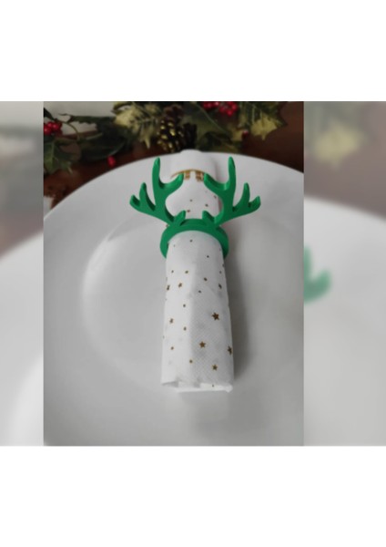 3D Baskı Geyik Boynuzu Peçete Halkası Yılbaşı Sofra Dekoru fiyatları