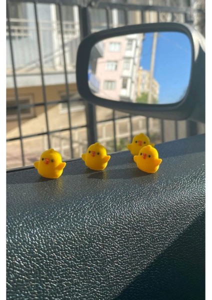 4 Adet Sevimli Civciv Seti Torpido Aksesuarı, Dikiz Aynası Süsü, Masa Dekoru modelleri