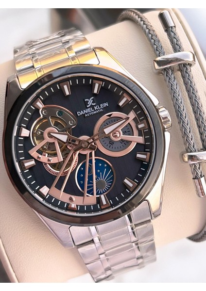 Otomatik Mekanizma Mehtap ve Güneş Kadranlı 2 Yıl Garantili Erkek Kol Saati OTM.14048.5