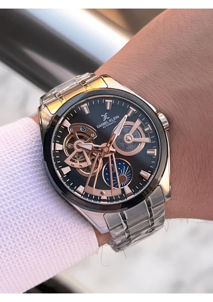 Otomatik Mekanizma Mehtap ve Güneş Kadranlı 2 Yıl Garantili Erkek Kol Saati OTM.14048.5 modelleri