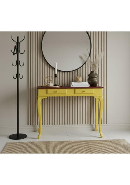 120 cm Masif Çekmeceli Lükens Sarı Ceviz Dresuar fiyatları